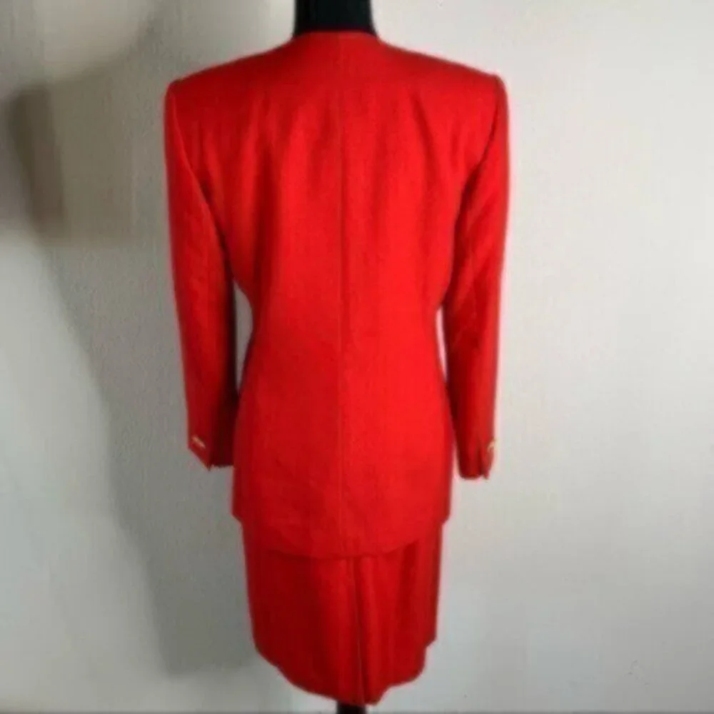 Stirling Cooper Red Vintage Two Piece Skirt Suit Set
